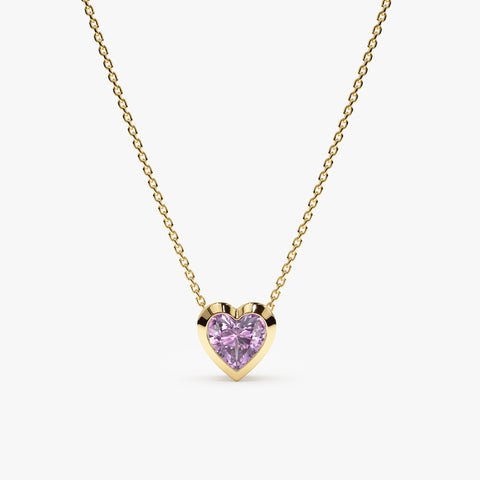 Amethyst Heart Necklace