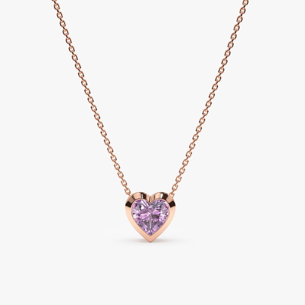 Amethyst Heart Necklace