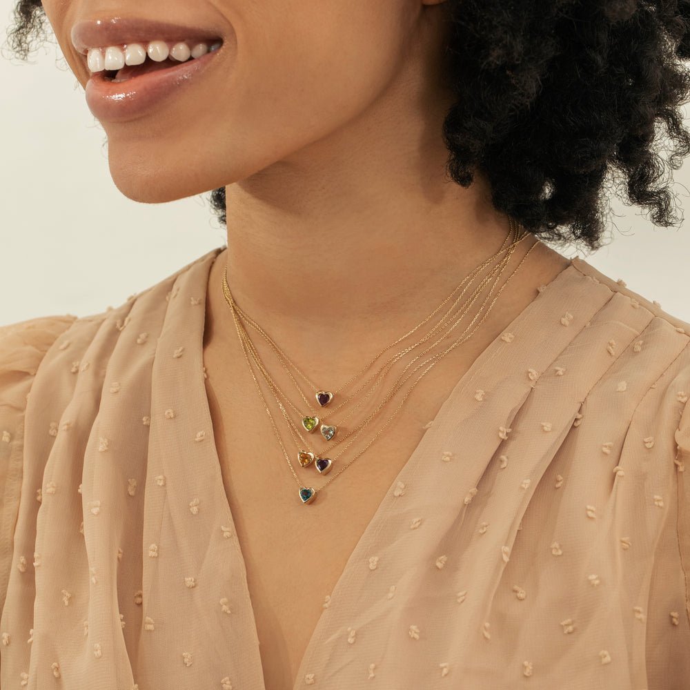 Amethyst Heart Necklace
