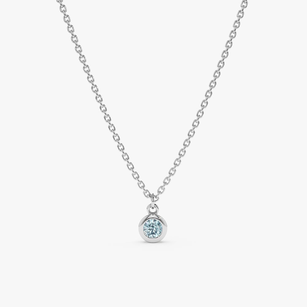 Aquamarine Charm Necklace