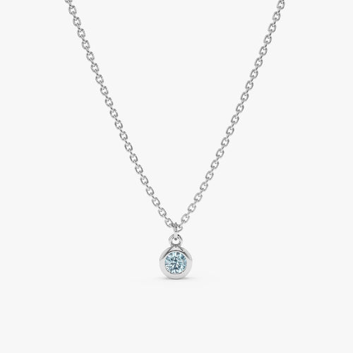 Aquamarine Charm Necklace