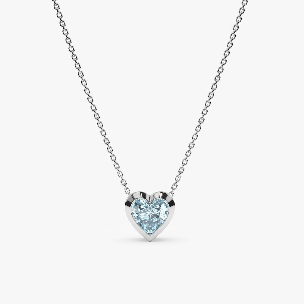 Aquamarine Heart Necklace