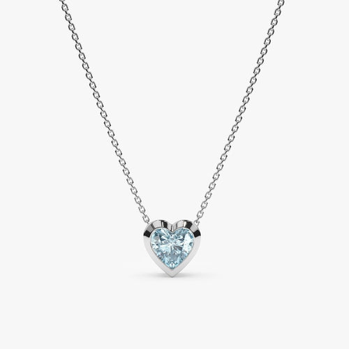 Aquamarine Heart Necklace