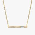 Aquamarine Natural Diamond Bar Necklace