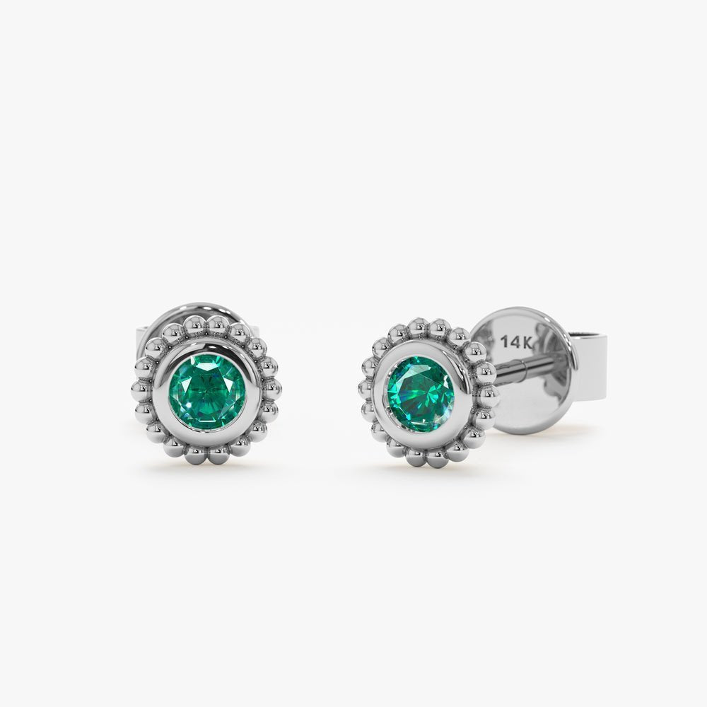 Art Deco Emerald Studs