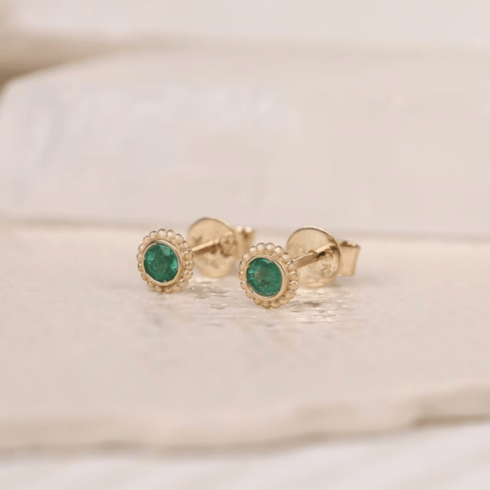 Art Deco Emerald Studs