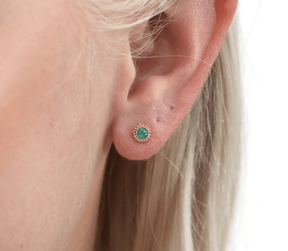 Art Deco Emerald Studs