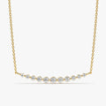 Ascending Curved Diamond Bar Necklace