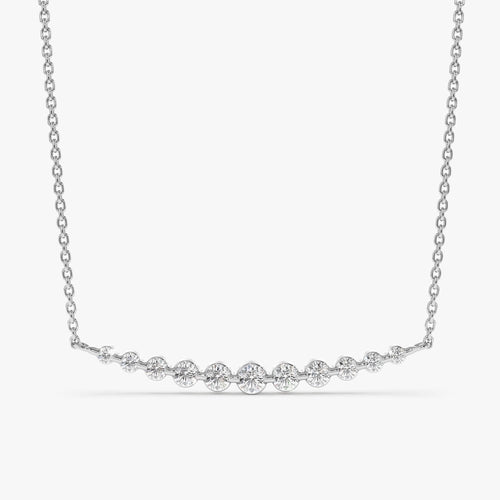 Ascending Curved Diamond Bar Necklace