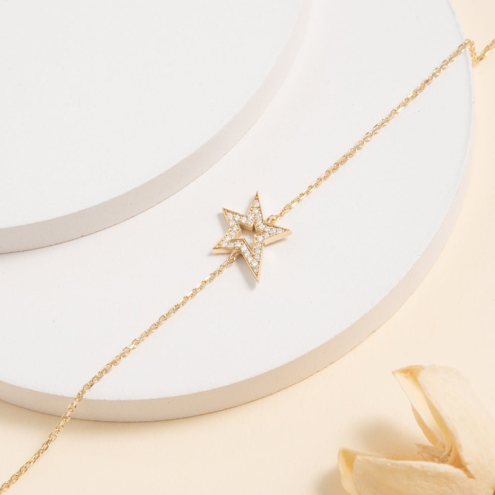 Asymmetric Diamond Star Bracelet