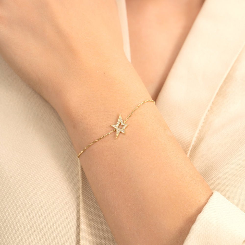 Asymmetric Diamond Star Bracelet