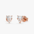 Baguette Accent Natural Diamond Studs