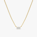 Baguette Natural Diamond Bar Necklace