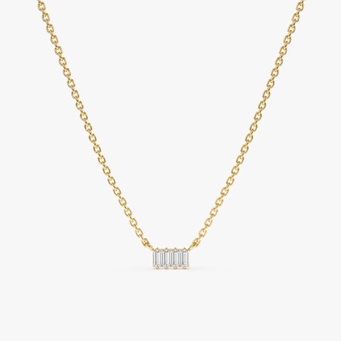 Baguette Natural Diamond Bar Necklace