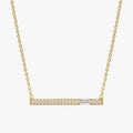 Baguette Natural Diamond Bar Necklace