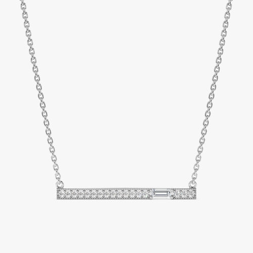 Baguette Natural Diamond Bar Necklace