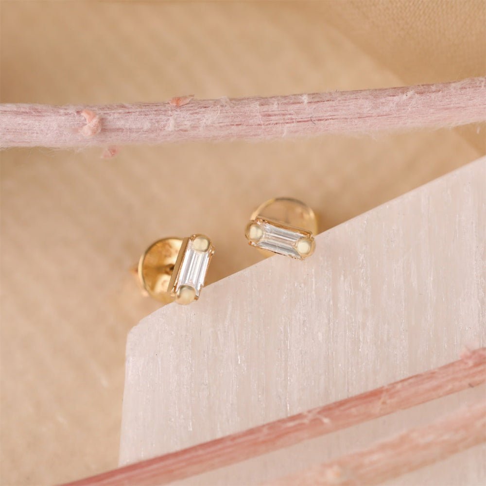 Baguette Natural Diamond Studs