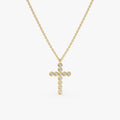 Bezel Diamond Cross Necklace