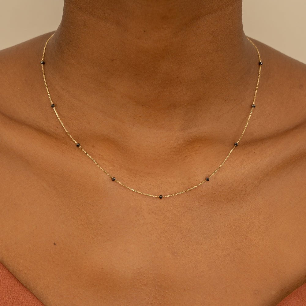 Black Diamond Station Necklace