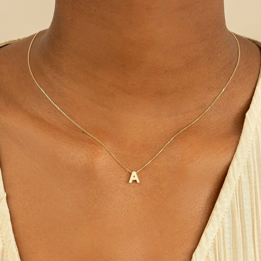 Block Letter Initial Necklace