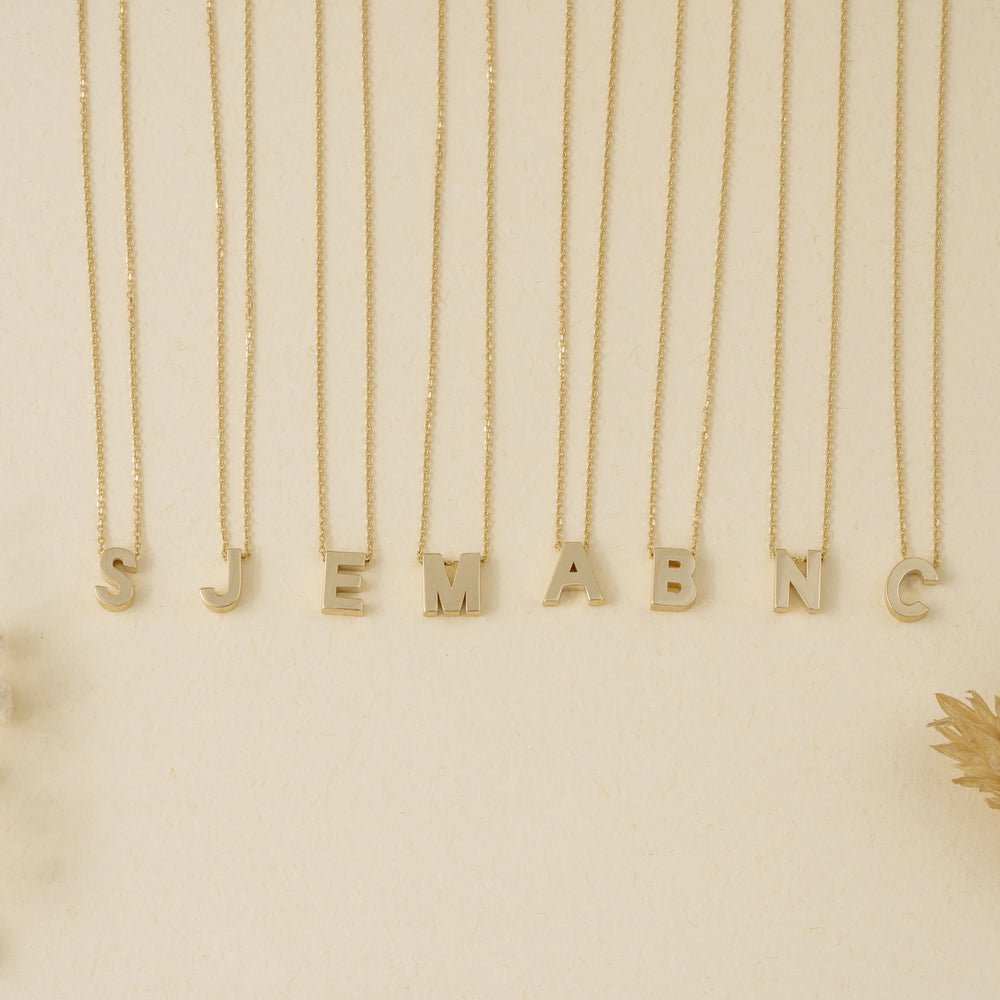 Block Letter Initial Necklace