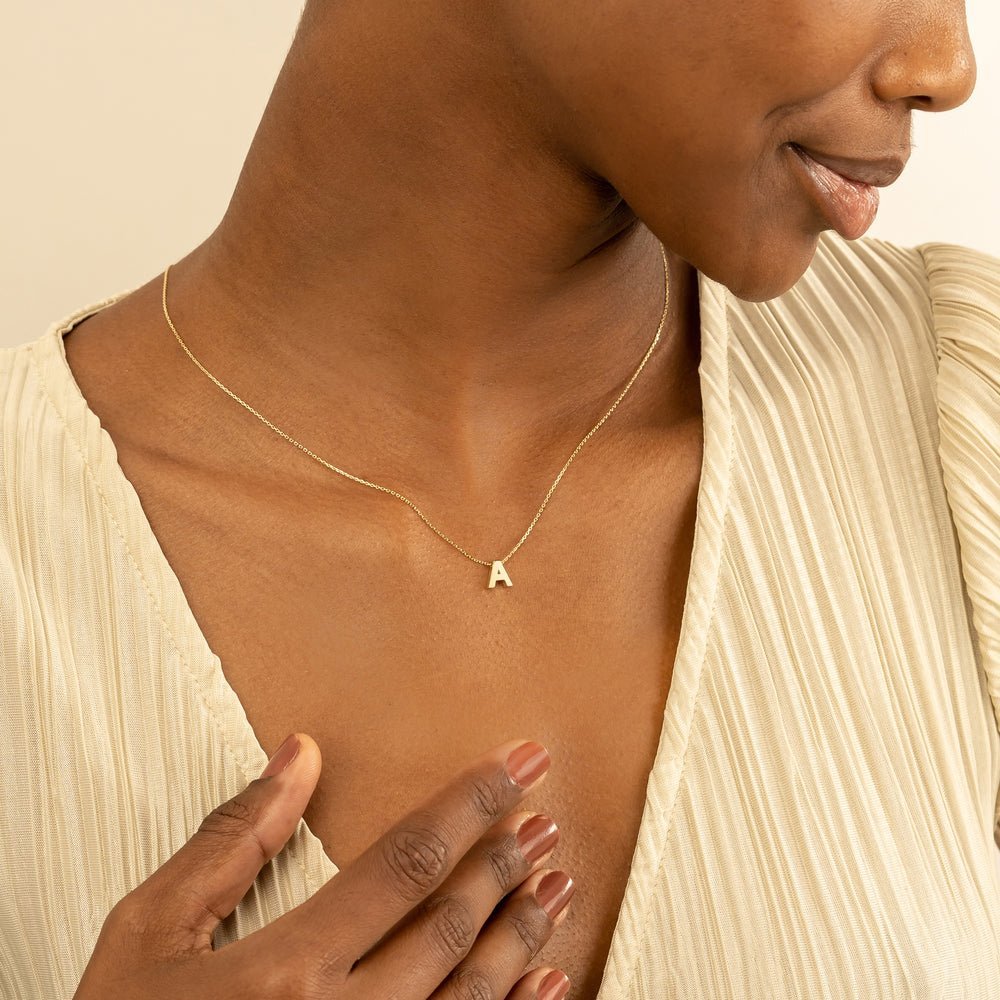 Block Letter Initial Necklace