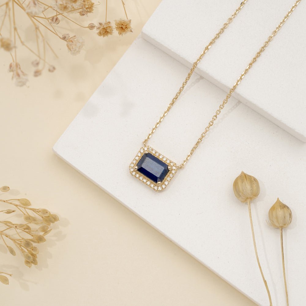 Blue Sapphire Diamond Necklace