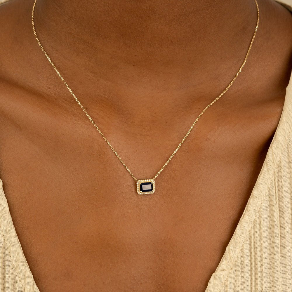 Blue Sapphire Diamond Necklace