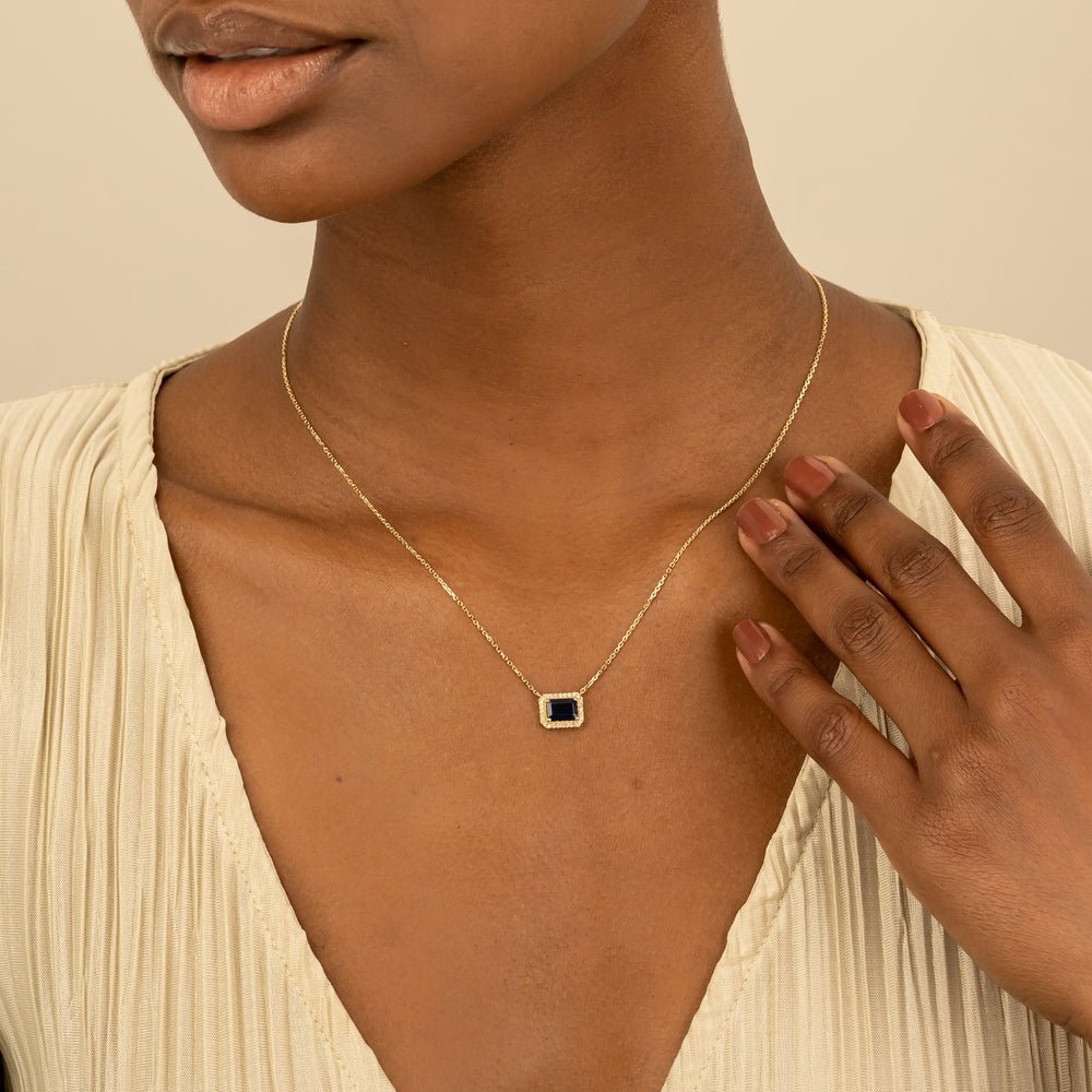 Blue Sapphire Diamond Necklace