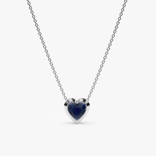 Blue Sapphire Heart Necklace