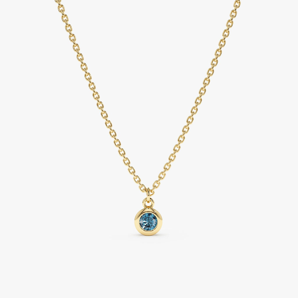 Blue Topaz Charm Necklace