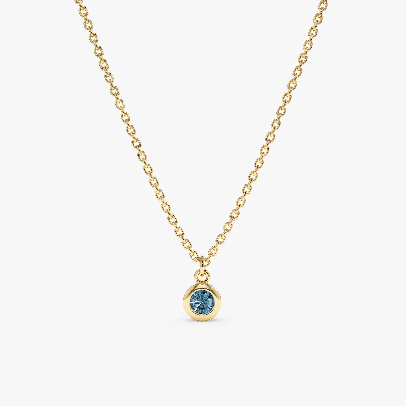 Blue Topaz Charm Necklace