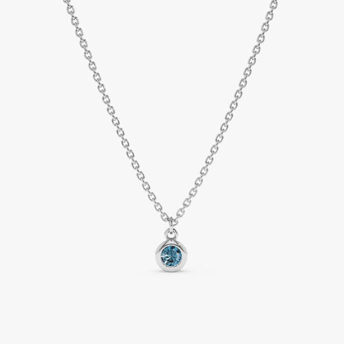 Blue Topaz Charm Necklace