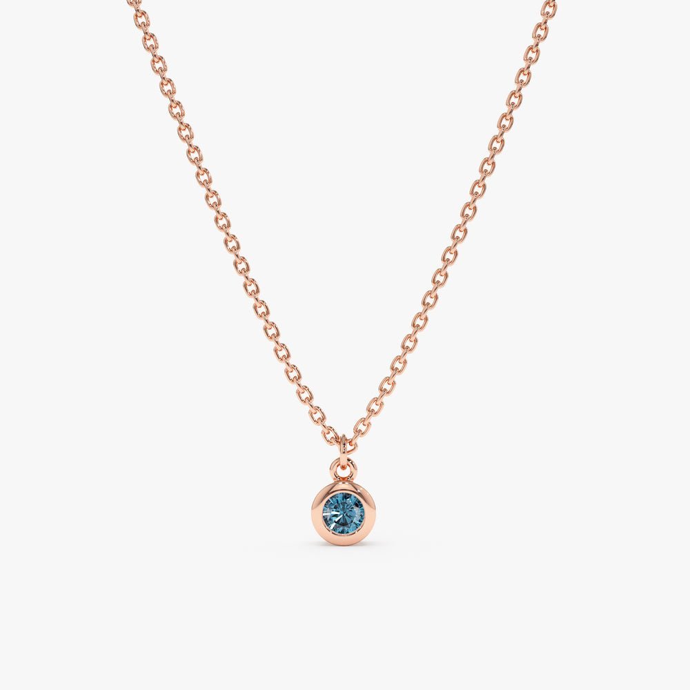 Blue Topaz Charm Necklace