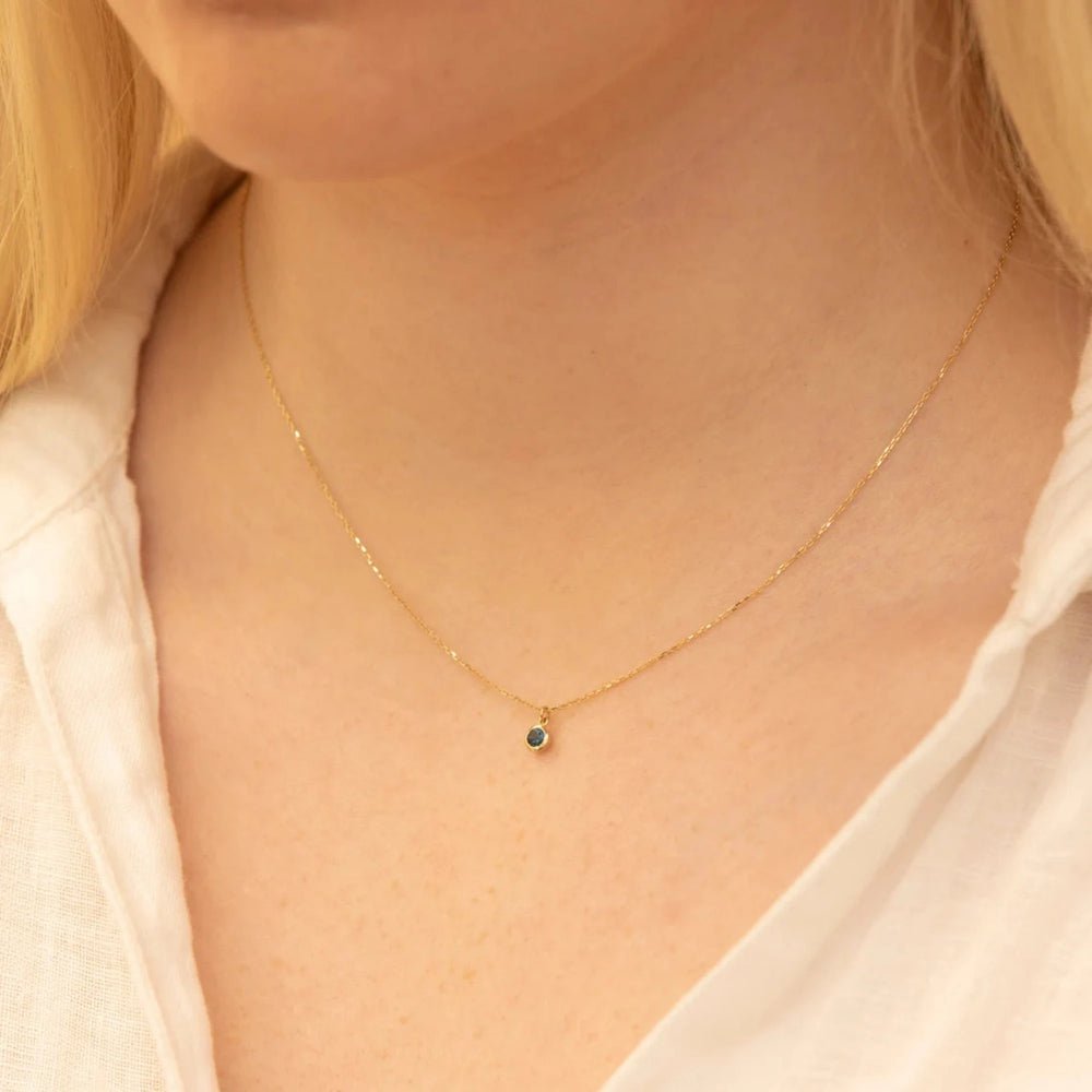 Blue Topaz Charm Necklace