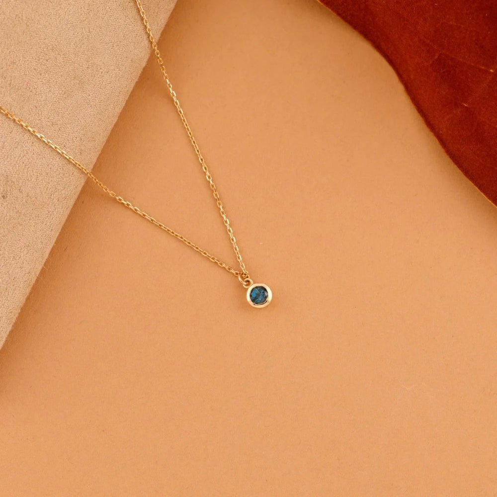 Blue Topaz Charm Necklace