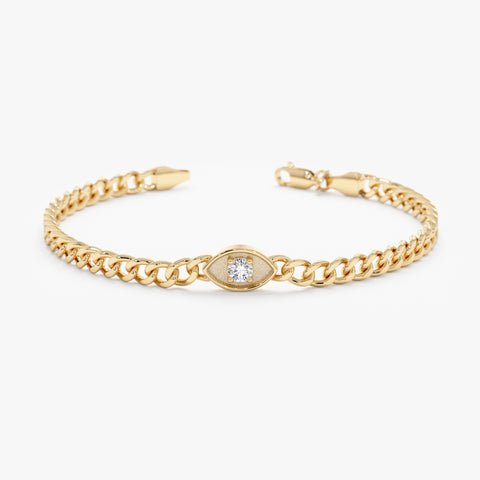 Bold Diamond Eye Cuban Chain Bracelet
