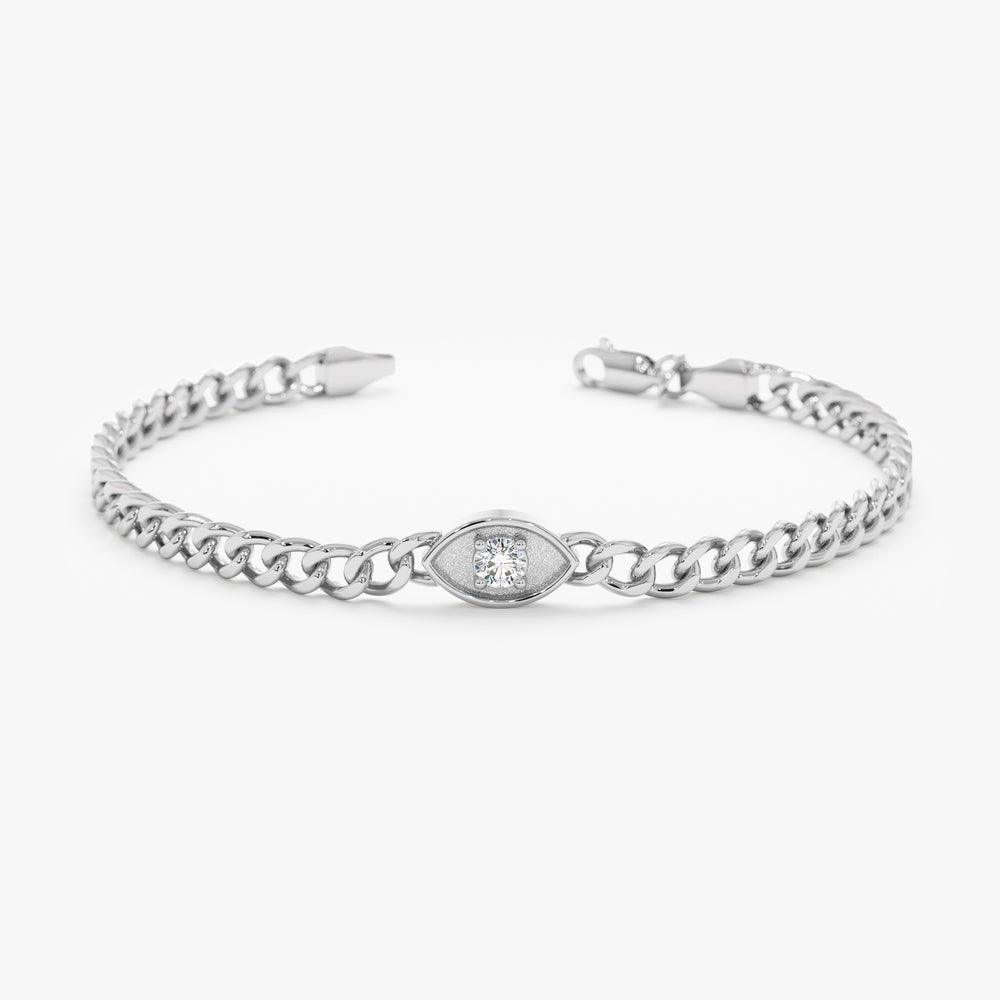 Bold Diamond Eye Cuban Chain Bracelet