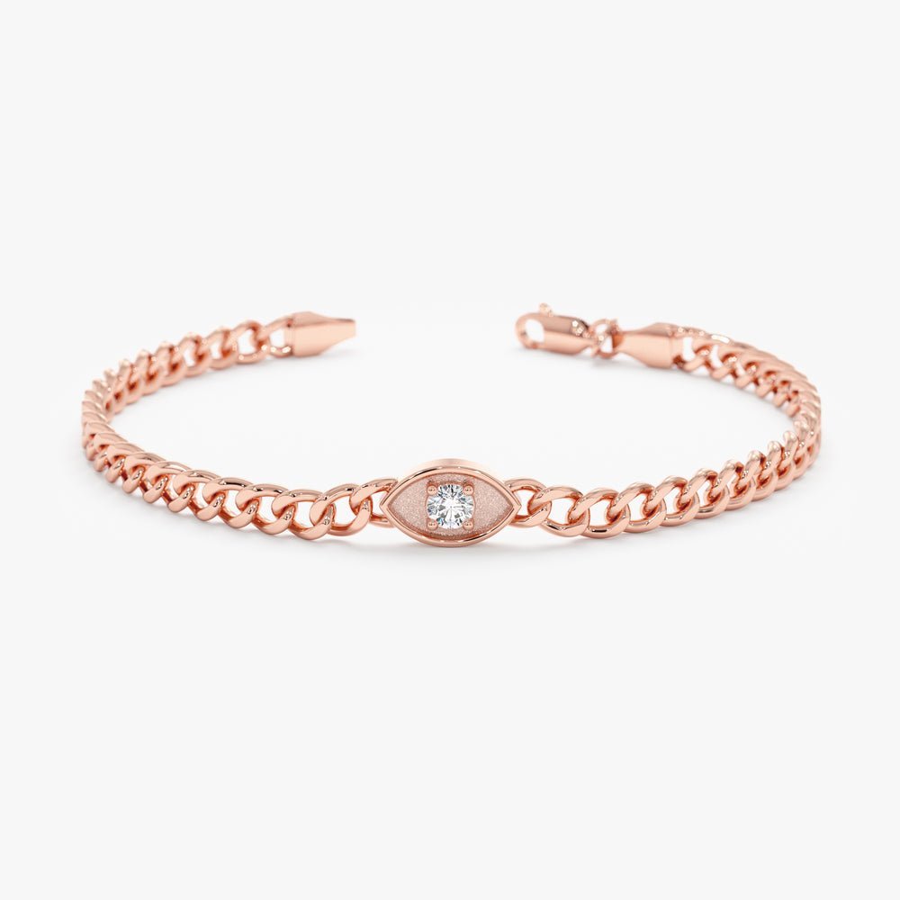 Bold Diamond Eye Cuban Chain Bracelet