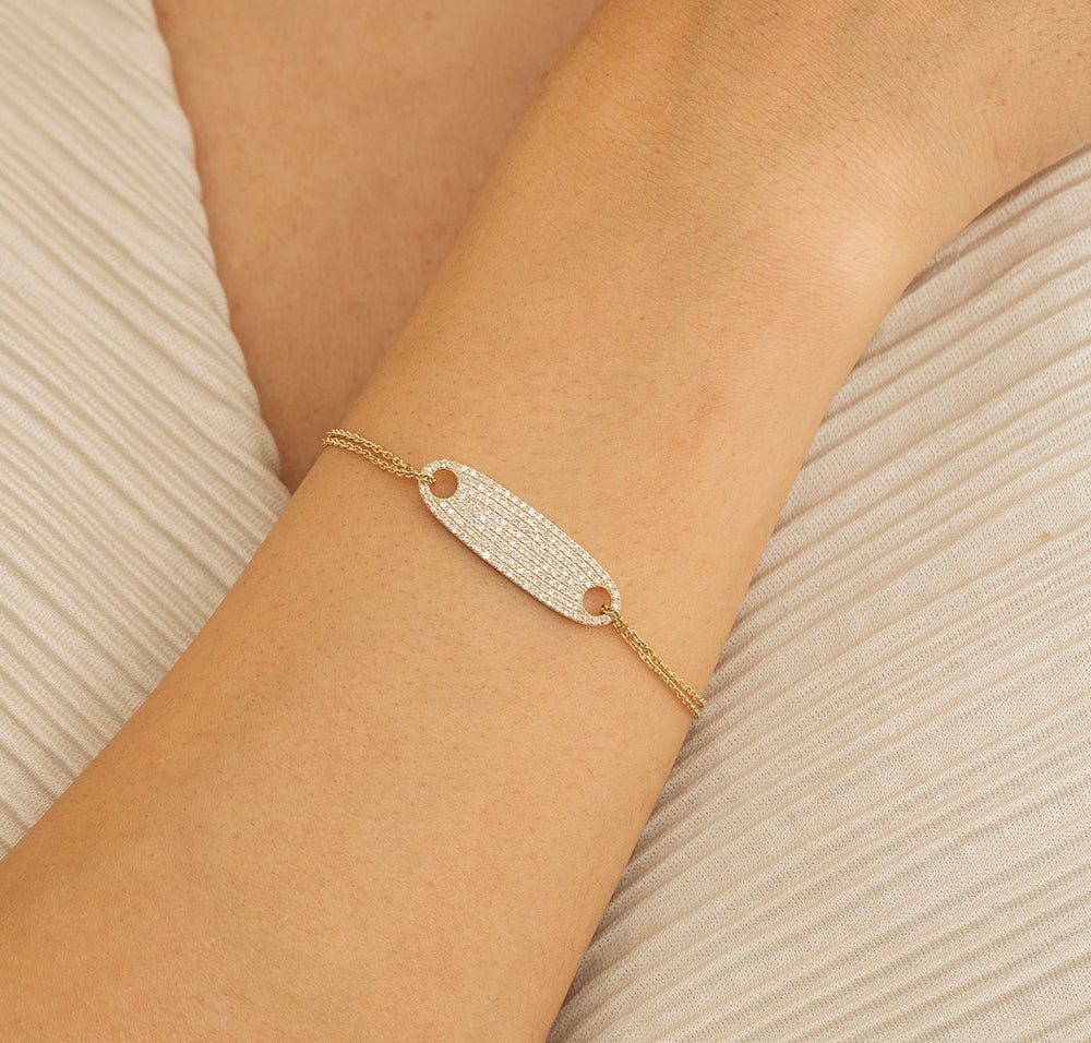 Bold Diamond ID Bracelet