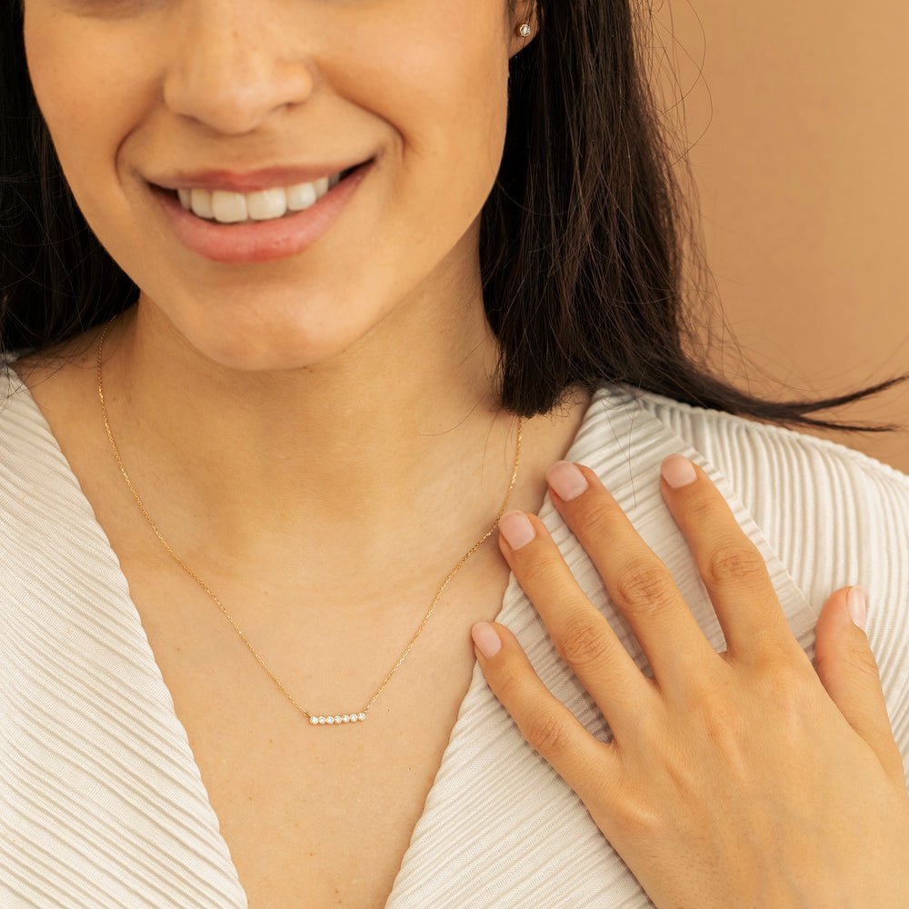 Bubble Bar Natural Diamond Necklace