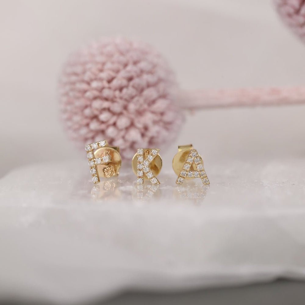 Capital Letter Diamond Studs
