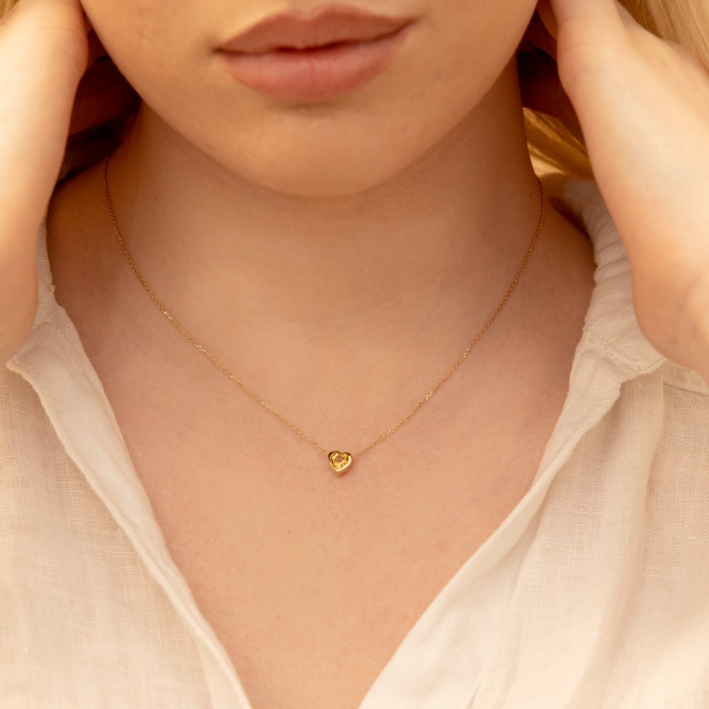Citrine Heart Necklace