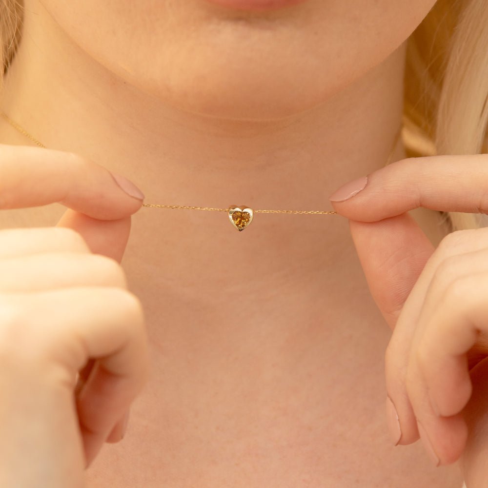 Citrine Heart Necklace