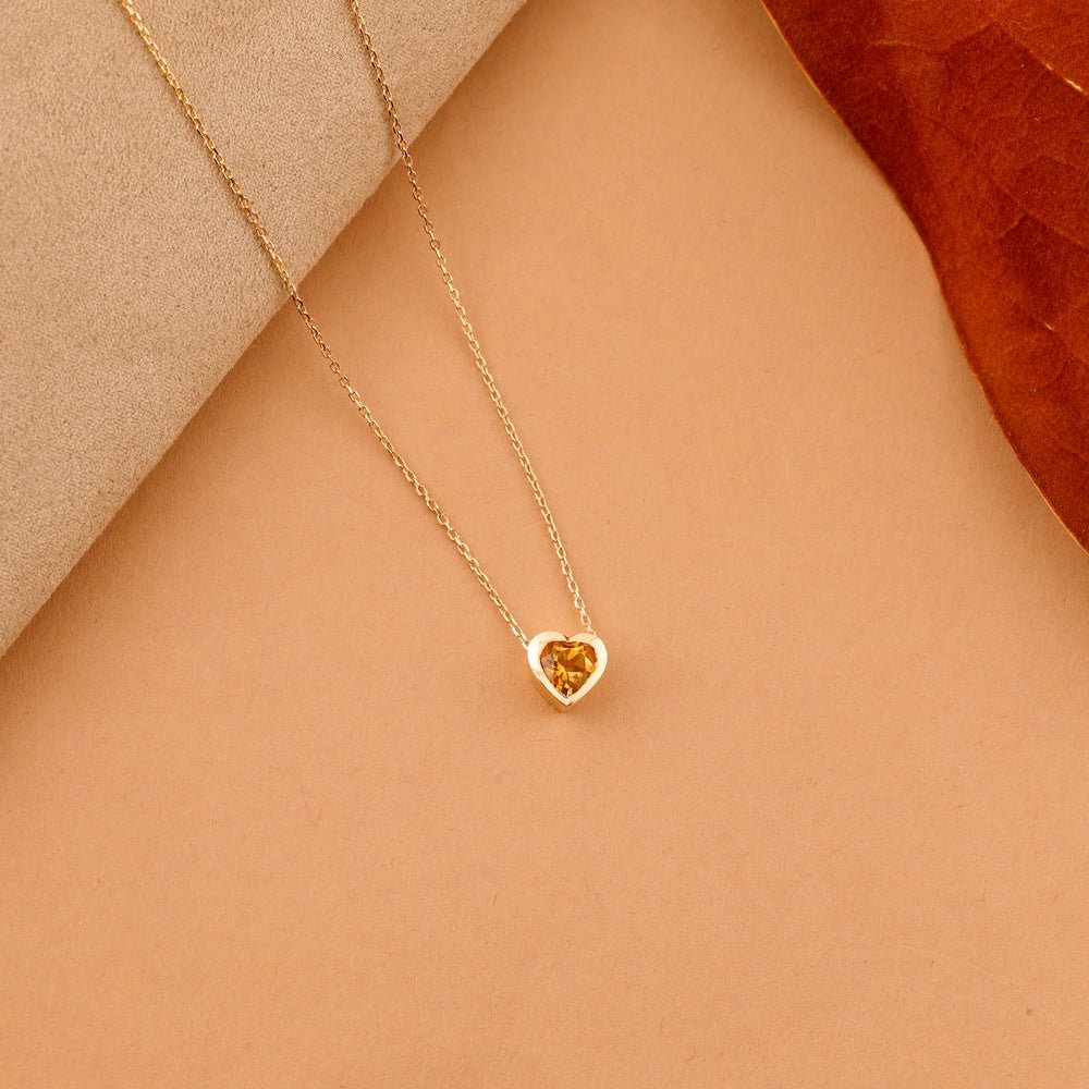 Citrine Heart Necklace