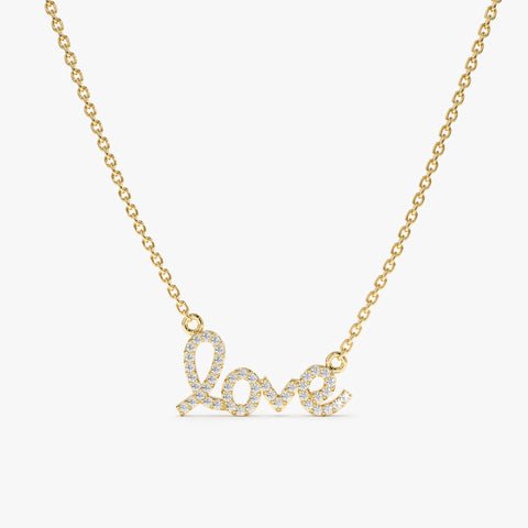 Cursive Diamond Love Necklace