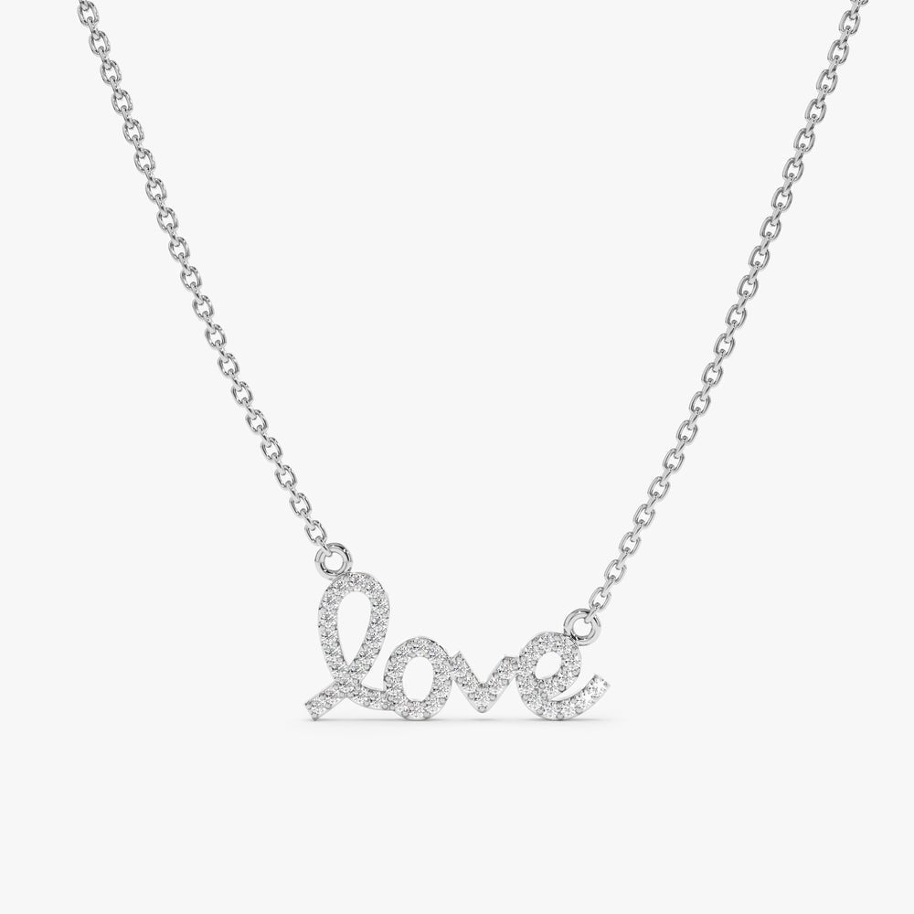 Cursive Diamond Love Necklace