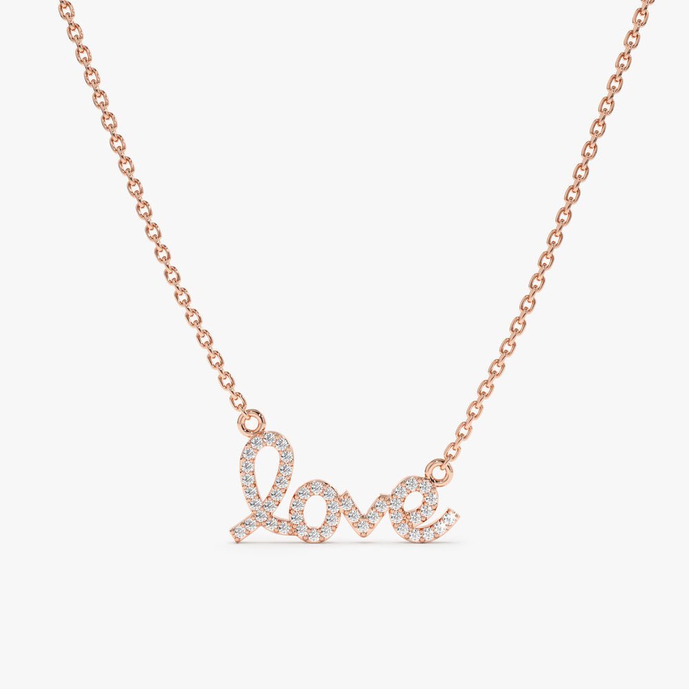 Cursive Diamond Love Necklace