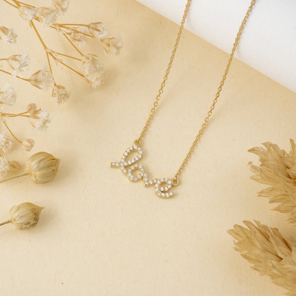 Cursive Diamond Love Necklace