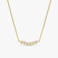 Curved Bubble Bar Diamond Necklace